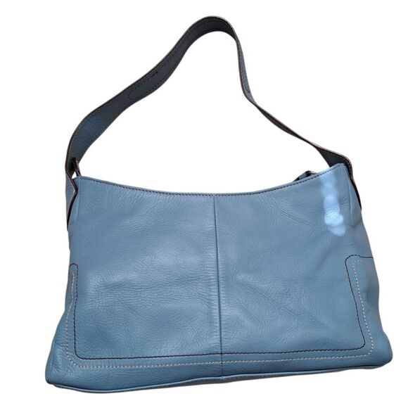 Franklin Covey Women's Blue Leather Shoulder Purse Bag Multi Pockets Medium - Picture 3 of 8